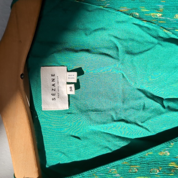 Sezane Green Silk Mini Dress, EU 38 - Picture 3 of 12